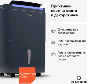 Klarstein DryFy Connect 50 Smart, обезвлажнител, WiFi, компресия, 60 литра/ 24 часа, 45-55 м²