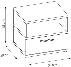 Нощно шкафче Newty 1S