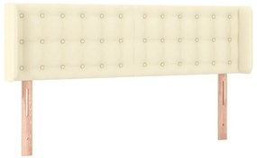 3118860 vidaXL Горна табла за легло, кремава, 147x16x78/88 см, изкуствена кожа
