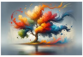 Картина на платно – Цветно дърво на живота в движение