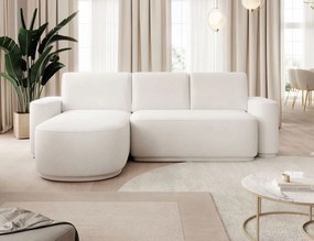 Ъглов диван Luxora-Бял-ляв