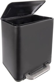 Черно кошче за боклук с педал от неръждаема стомана 20 l Black – Orion