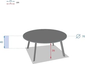 Градинска масичка Hesperide Saona, 70 cm, Графитен