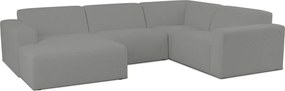 Сив ъглов диван от букле ("U" форма) Roxy – Scandic