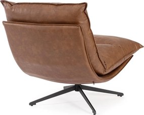 Кресло с място за съхранение от изкуствена кожа в цвят кафяв коняк Alanez – Bizzotto