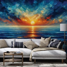 Самозалепващ фототапет – Драматичен залез над океана