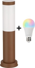Brilagi - LED RGBW Външна лампа 1xE27/15W/230V 40 см IP44 кафява