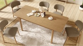 АЛMО Кафяв Таупе (тъкан Монза 40)/рамка лакиран дъб - ДЪРВЕН СТОЛ БУКЛЕ ЗА ДНЕВНА, ТРАПЕЗАРИЯ, КУХНЯ РЕТРО