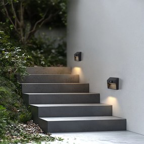 Стенна лампа черна вкл. LED IP54 със соларен сензор за движение - Border