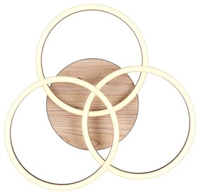 Черно-кафява LED светлина за таван 43x43 cm Circle - Trio