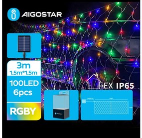 Aigostar - LED соларни коледни лампички 100xLED/8 функции 4,5x1,5 м IP65 многоцветен