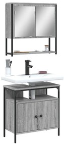 3214658 vidaXL Комплект мебели за баня от 2 части сив сонома инженерно дърво