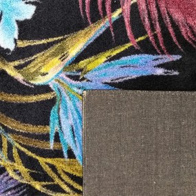 Луксозен черен килим с мотив от екзотични цветя Ширина: 200 см | Дължина: 290 см