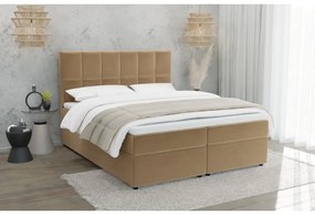 Двойно тапицирано легло с място за съхранение в цвят жълта охра 180x200 cm Flip – Ropez