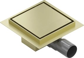 Mexen Flat-Q M13 квадратен подов сифон 15 x 15 см, златен четкан - 1A10015