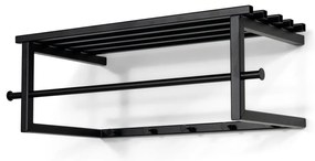 Черна метална стенна закачалка с рафт 76 cm Marco – Spinder Design