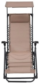 312469 vidaXL Сгъваем стол-шезлонг, textilene, таупе