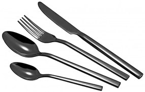 Комплект прибори за хранене ZEPHYR ZP 1512 ZB24, 24 части, Неръждаема стомана, Черен