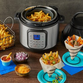 Мултикукър Instant Pot Duo Crisp + Air Fryer 140004201, 1500 W, 8 л, 11 програми, Кошница Air Fryer, EvenCrisp, Инокс