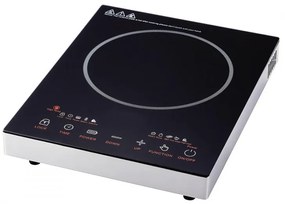 Единичен инфрачервен котлон Elite EFP-1256T, 2200W, LED дисплей, Сензорно управление, Таймер, Черен/сив