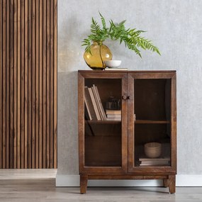 Кафява витрина от масивно манго 80x100x40 cm Ravi – Ixia