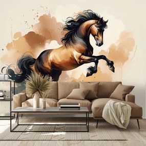 Тапет – Динамичен кафяв кон в движение