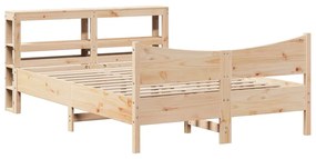 3306315 vidaXL Рамка за легло с табла, 140x190 см, масивно дърво