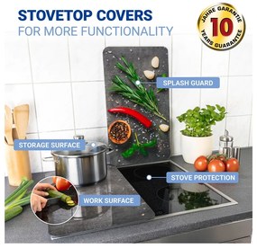 Капаци за печка в комплект от 2 броя от закалено стъкло 52x30 cm Rosemary - Maximex