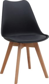 трапезен стол Viva PP - PU в черен цвят 48.5x54x80см.