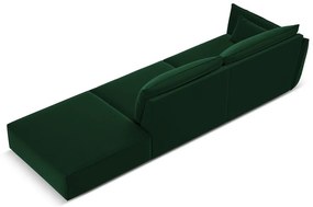 Тъмнозелен кадифен диван ляв ъгъл 264 cm Vanda – Mazzini Sofas