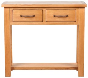 241675 vidaXL Конзолна маса с 2 чекмеджета, 83x30x73 см, дъбов масив