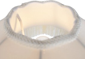 Подова лампа сива с бежов абажур и бял интериор 45 см - Classico