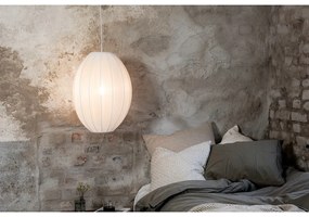 Бяло висящо осветително тяло с текстилен абажур ø 40 cm Florence – Markslöjd