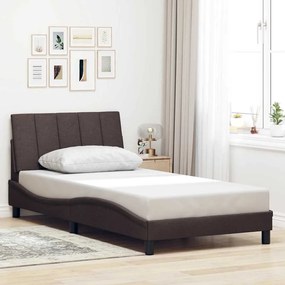 3310373 vidaXL Рамка за легло без матрак, тъмнокафява, 100x200 см, плат