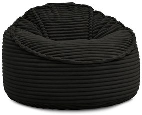 Черен пуф от рипсено кадифе Socrate – Bobochic Paris