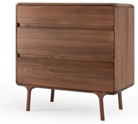 Кафяв скрин от масивен орех 90x90x45 cm Fawn – Gazzda