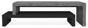Двойна маса за телевизор, черна, с декор от бетон , 125 x 40 cm Cliff - TemaHome