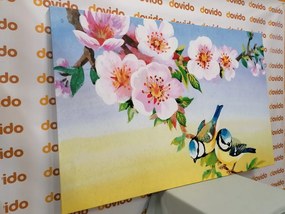 Картина на платно – Синигери и цъфтящи цветя
