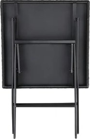Сгъваема градинска маса от полиратан Rom със стоманена рамка 75 × 65 × 65 cm