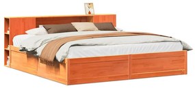 3323409 vidaXL Рамка за легло без матрак, восъчнокафяв, 180x200 см, бор масив