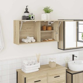 860087 vidaXL Стенен шкаф за баня, дъб сонома, 80x25x40 см, инженерно дърво