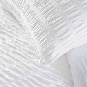 Бяло единично крепово спално бельо 140x200 cm Plissia – douceur d'intérieur