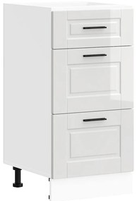 854222 vidaXL Кухненски шкаф Porto, бял гланц, инженерно дърво