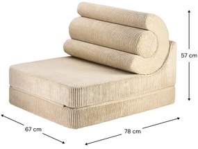 Светлокафяв детски стол от рипсено кадифе Flipster – Wigiwama