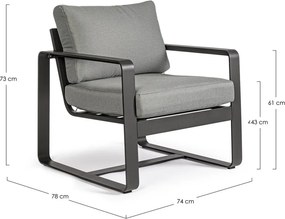 Сив метален градински стол Merrigan – Bizzotto