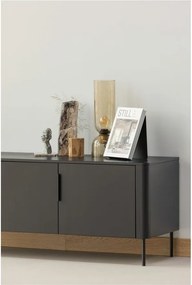 Матово черна маса за телевизор от масивен бор 154x56x44 cm Gunnar – WOOOD