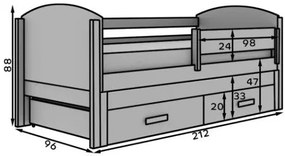 Детско легло Пеони-бяло-200 x 90