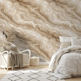 Тапет – Естествен бежов мраморен мотив