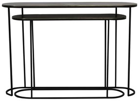 Метални конзолни маси в комплект от 2 бр. в бронзов цвят 28x118 cm Bocov – Light &amp; Living