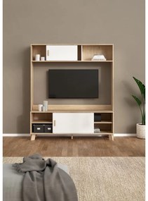 TV комплект от дъбов декор в бял и естествен цвят 159x181x48 cm Ikast – Tvilum